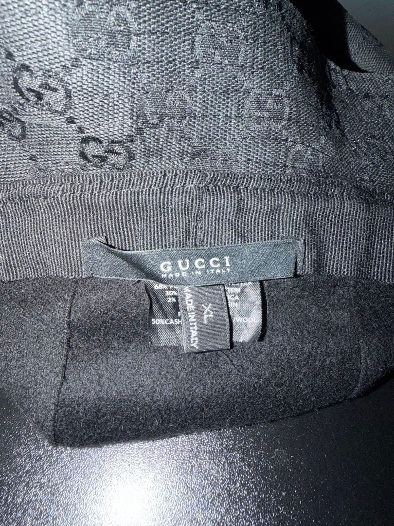 GUCCI ブラック バケット ハット シェリーライ GGパターン グッチ