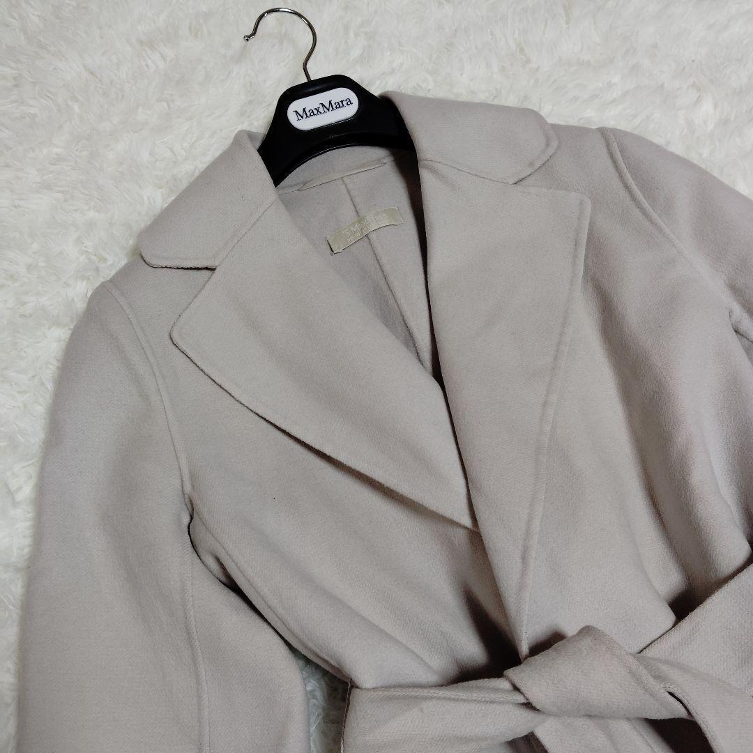 極美品 マックスマーラ クチートアマーノ マニュエラ アンゴラ 38 アイボリー