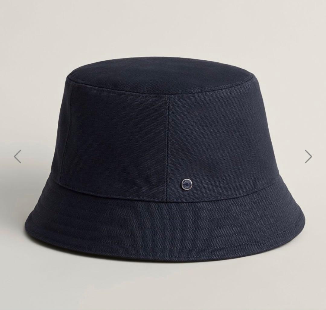 HERMES 新品タグ付き　保護シール有 紺　バケットハット　帽子　ハット