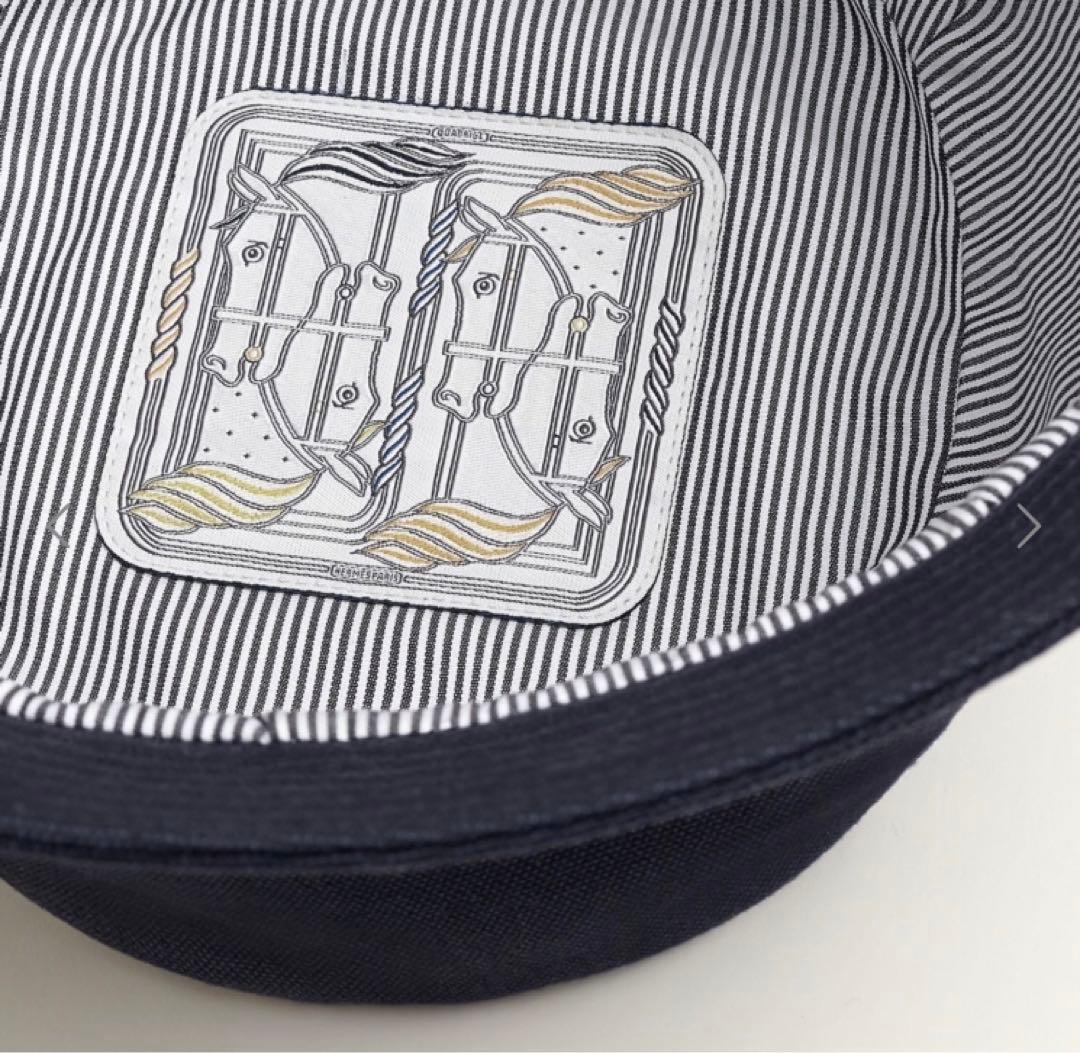 HERMES 新品タグ付き　保護シール有 紺　バケットハット　帽子　ハット