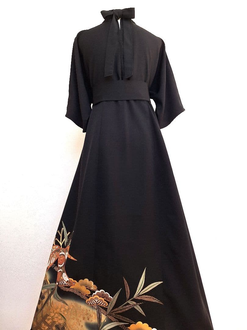 着物リメイクワンピース3674