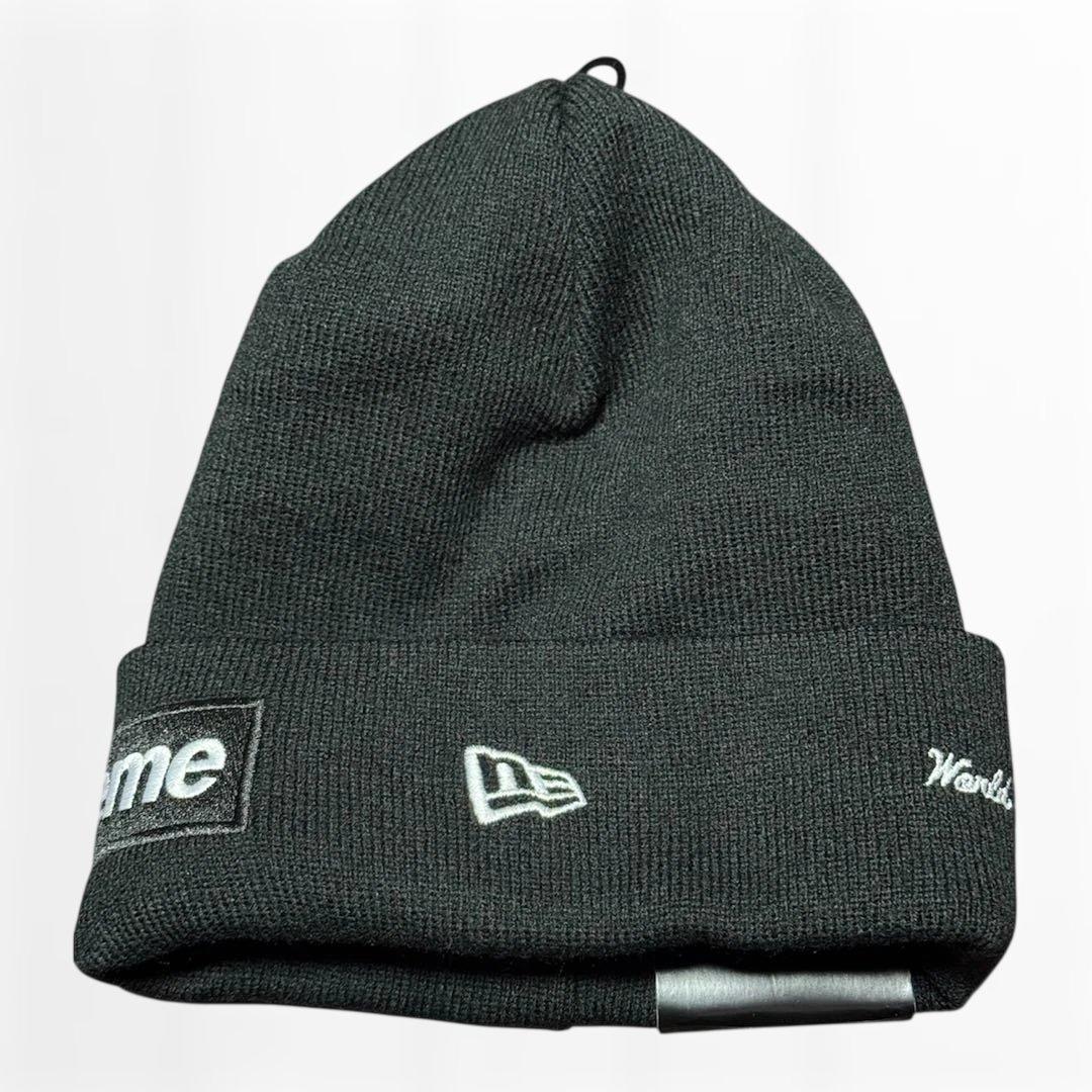 【人気】Supreme×New Era Box Logo Beanie ブラック