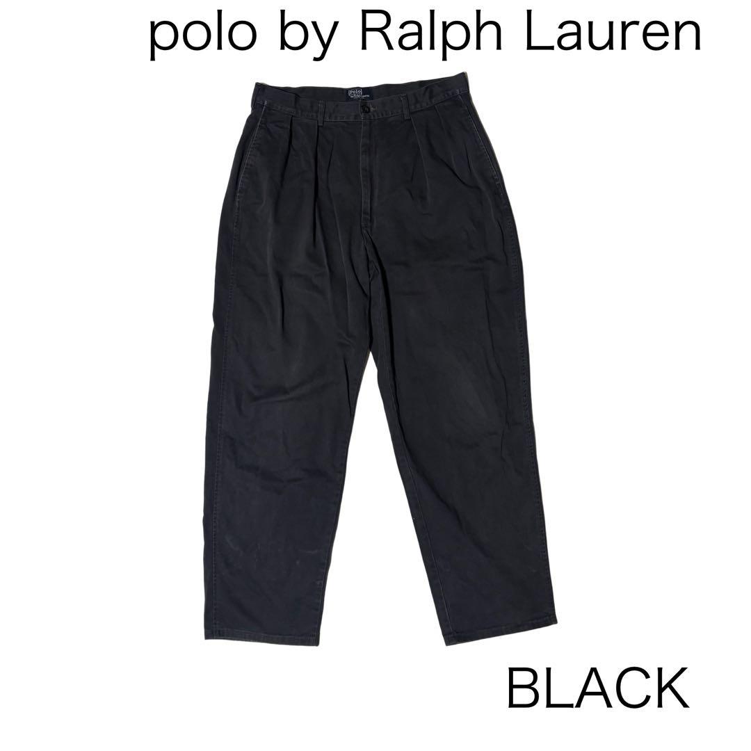 90s USA製 ポロ チノ ゴルフ ブラック チャコール ラルフローレン