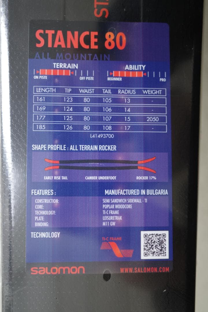 SALOMON STANCE80 169cm ビンディングなし