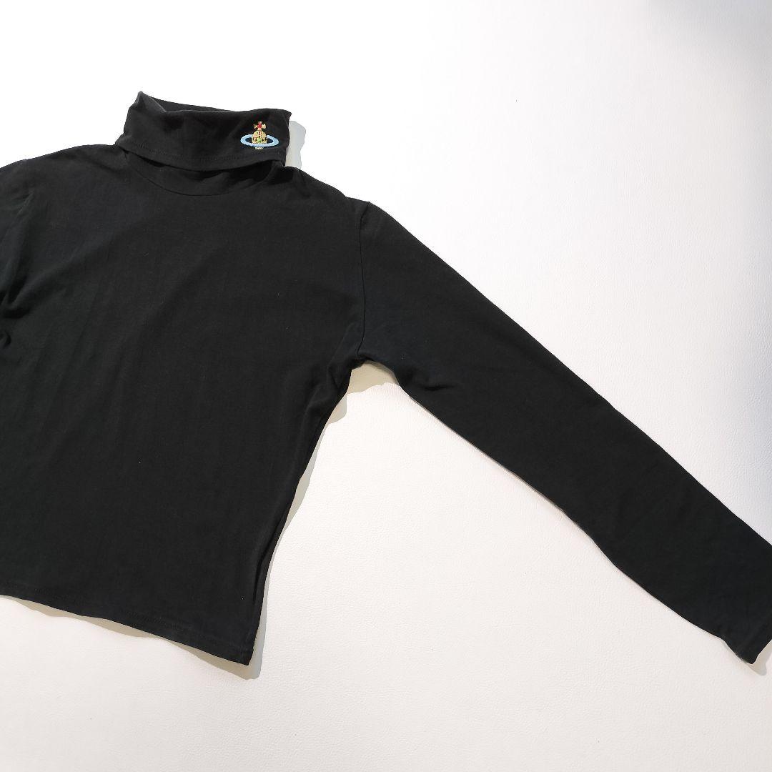 ヴィヴィアンウエストウッドオーブ刺繍　タートルネック カットソー　ブラック