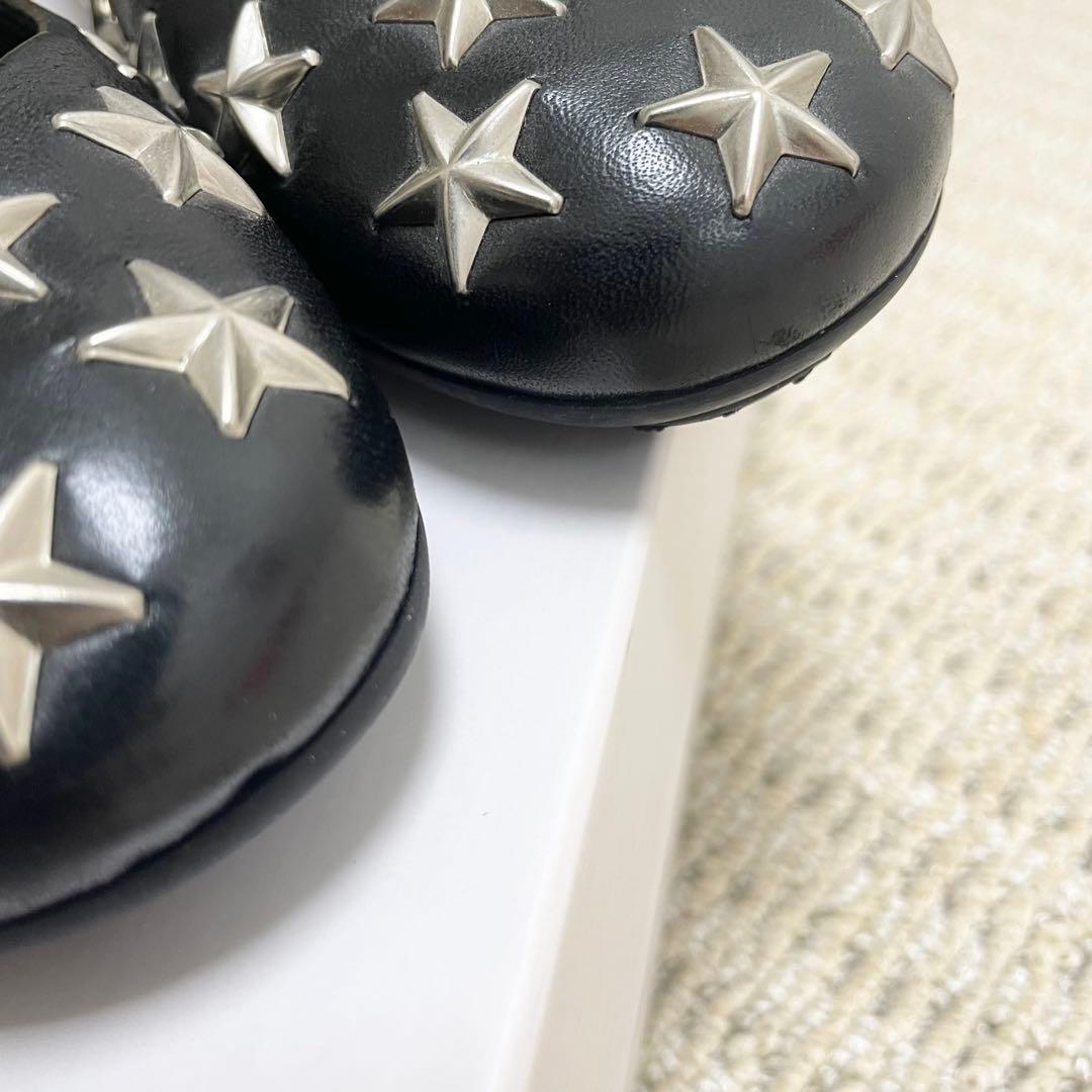 美品❤️ジミーチュウ スター スタッズ フラットシューズ 黒