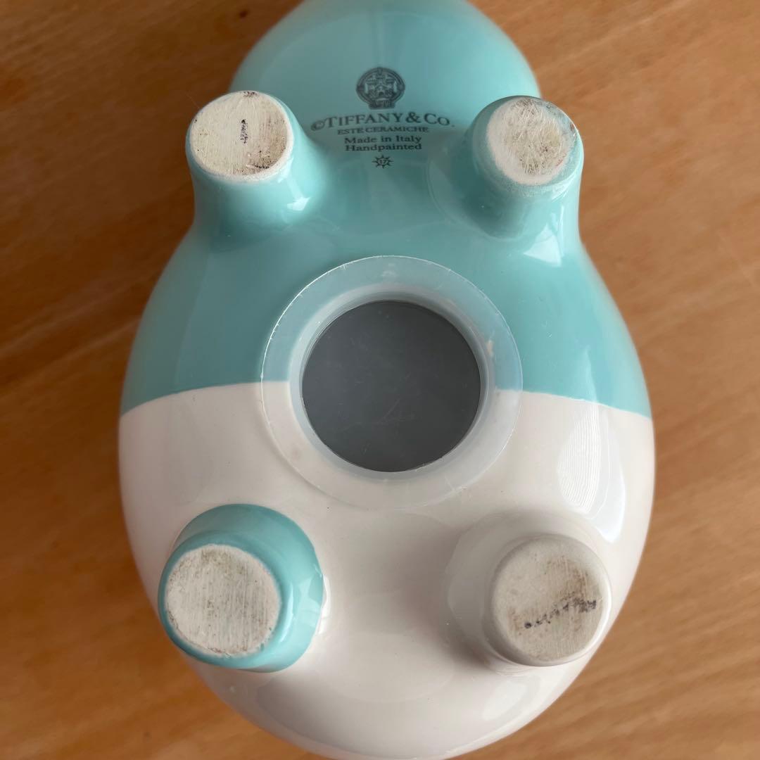 Tiffany&Co.ティファニー ピギーバンク 豚さん貯金箱 ブルーと白