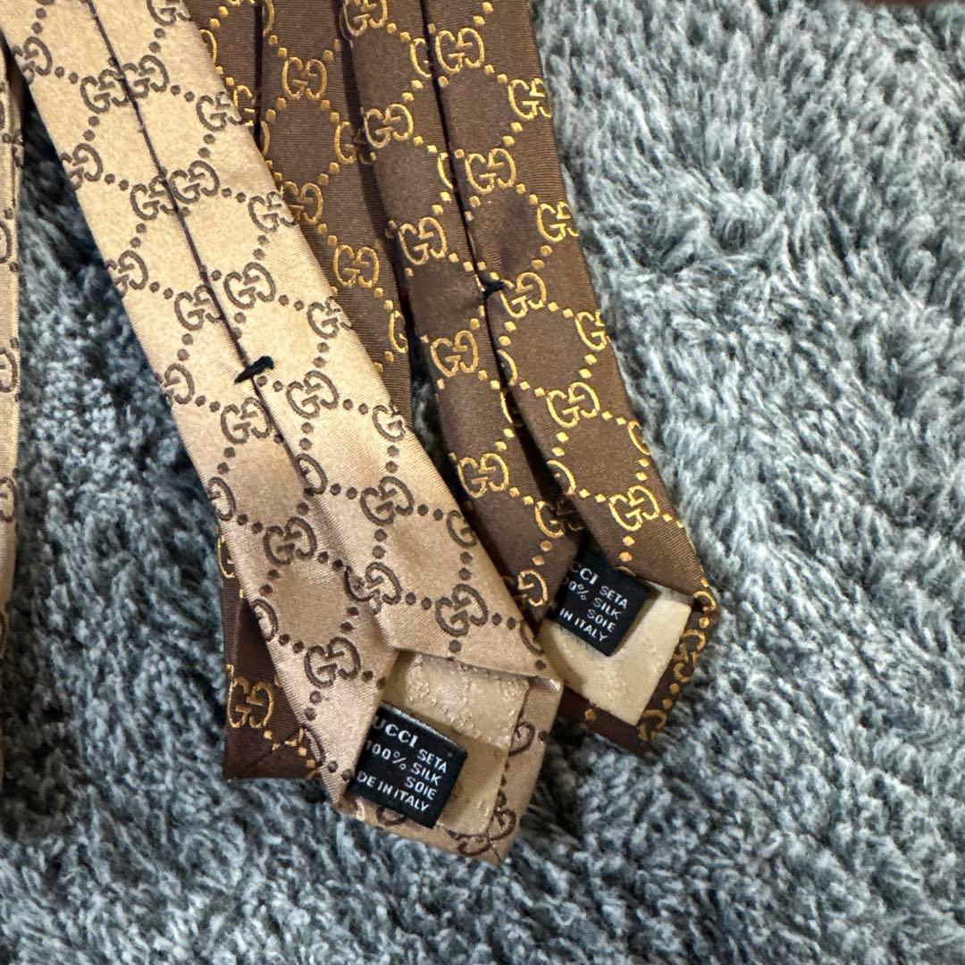 GUCCI シルク ネクタイ GGパターン 2本セット