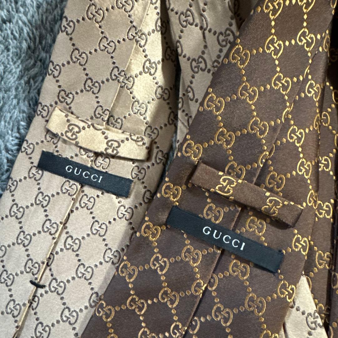 GUCCI シルク ネクタイ GGパターン 2本セット