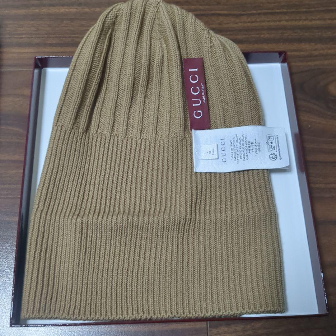 白*ぎ様 GUCCI ベージュ ニット帽