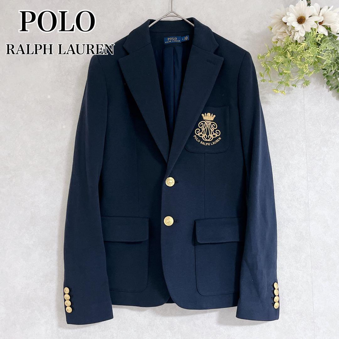 ポロラルフローレン　紺ブレ　エンブレム 刺繍 　金ボタン　ジャケット　ブレザー