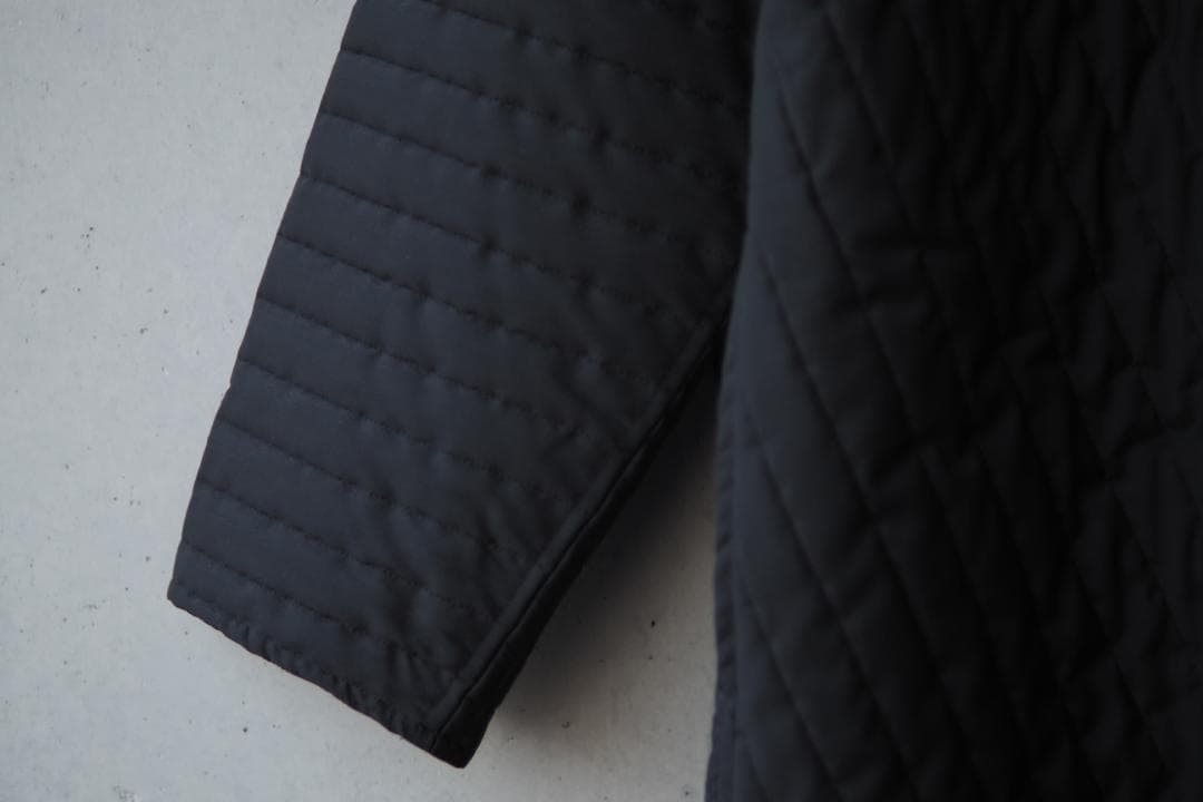 jugen lehl ウールシルクのキルティングコート　黒　美品　ヨーガンレール