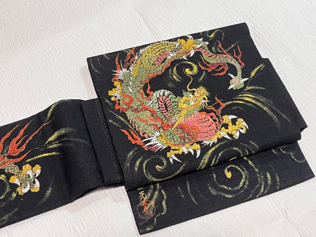 龍柄の作り帯 アンティーク帯 アンティーク着物に