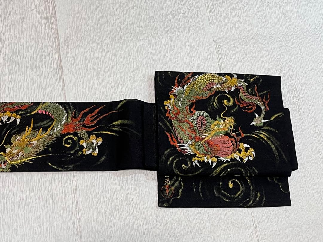 龍柄の作り帯 アンティーク帯 アンティーク着物に