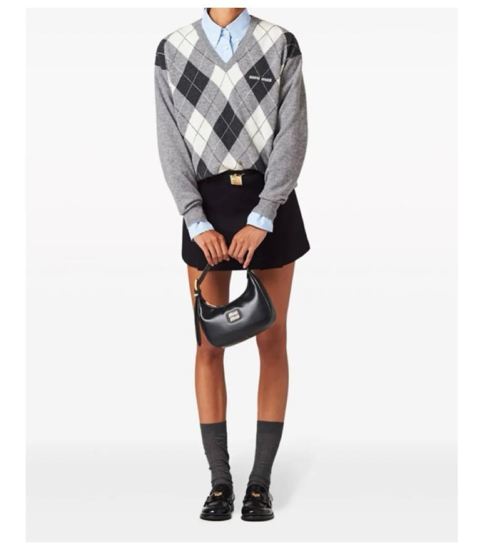 Miu Miu ロゴプレート ミニスカート ブラック 美品