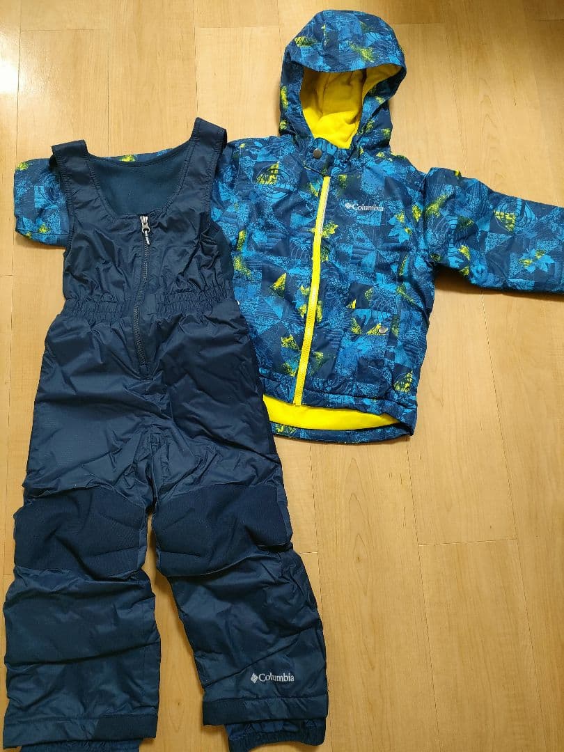 Columbia スノーウェアセット XXS 青/黄色