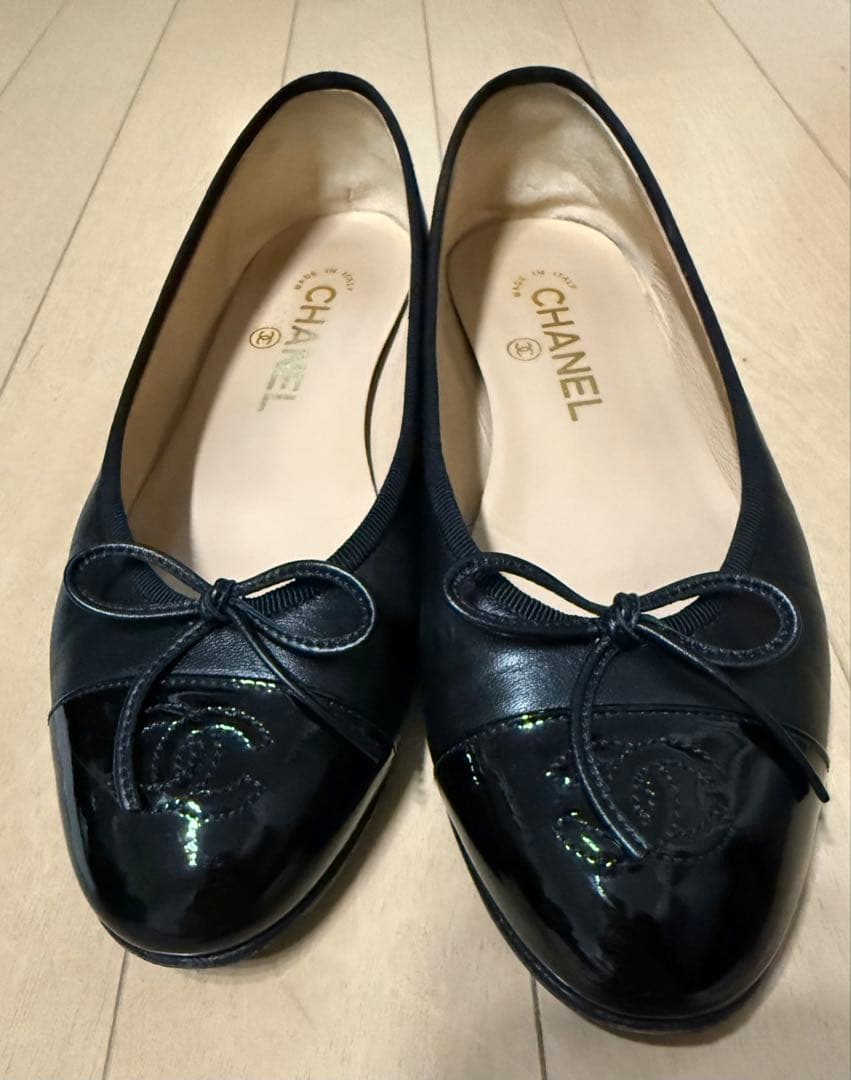美品　CHANELシャネル　バレリーナ　37 黒