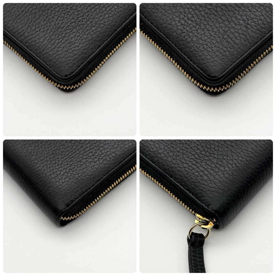 【最高峰美品】GUCCI グッチ GGマーモント ジッピーウォレット 長財布 黒
