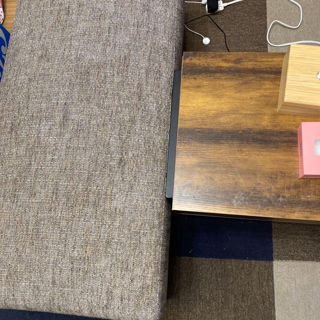 本日迄出品！美品！格安2WAYソファ メランジブラウン×ウォールナット