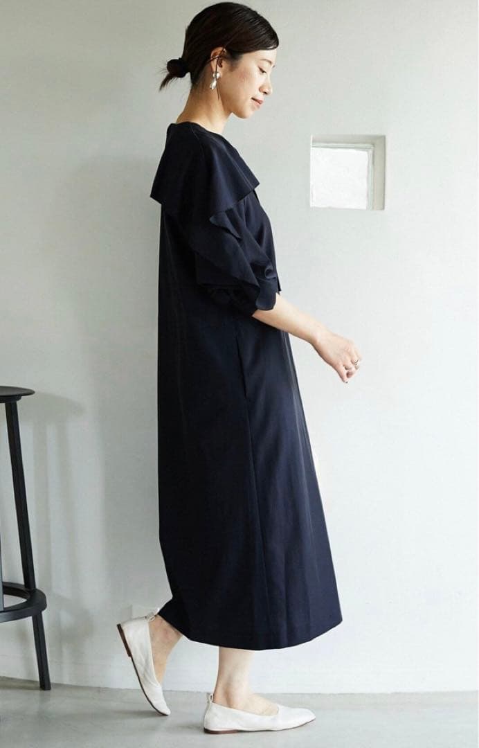 ヴェルメイユパーイエナ　イエナ　レーヨン　ツイル　フリル　ワンピース