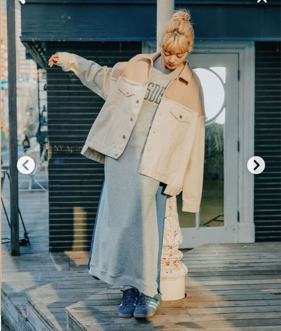 は*こ様 リメイク風モンスターGジャン　ニコアンド　アイボリー　ベージュ