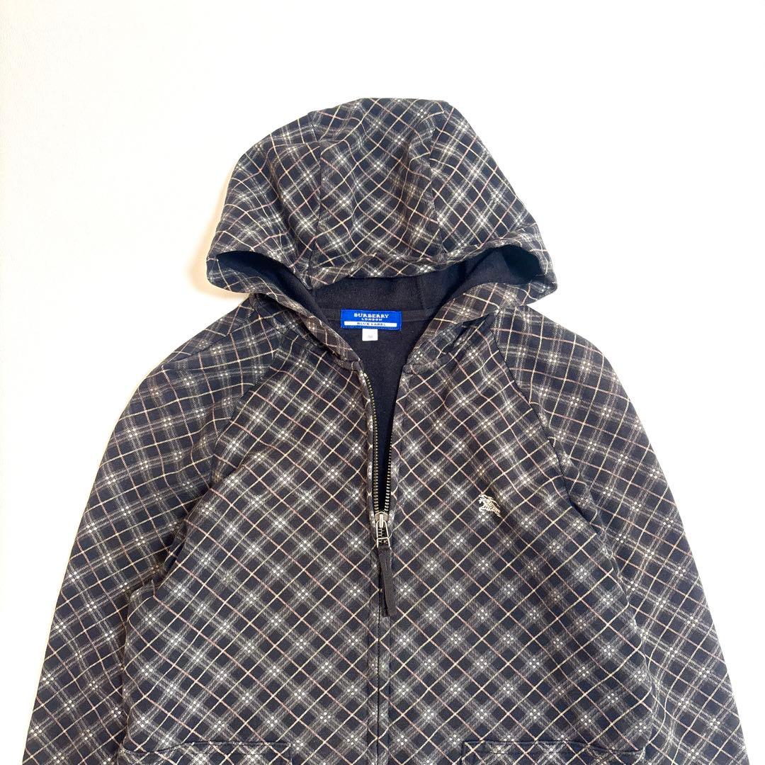 バーバリーブルーレーベル ジップパーカー ノバチェック ホースロゴ 38 M