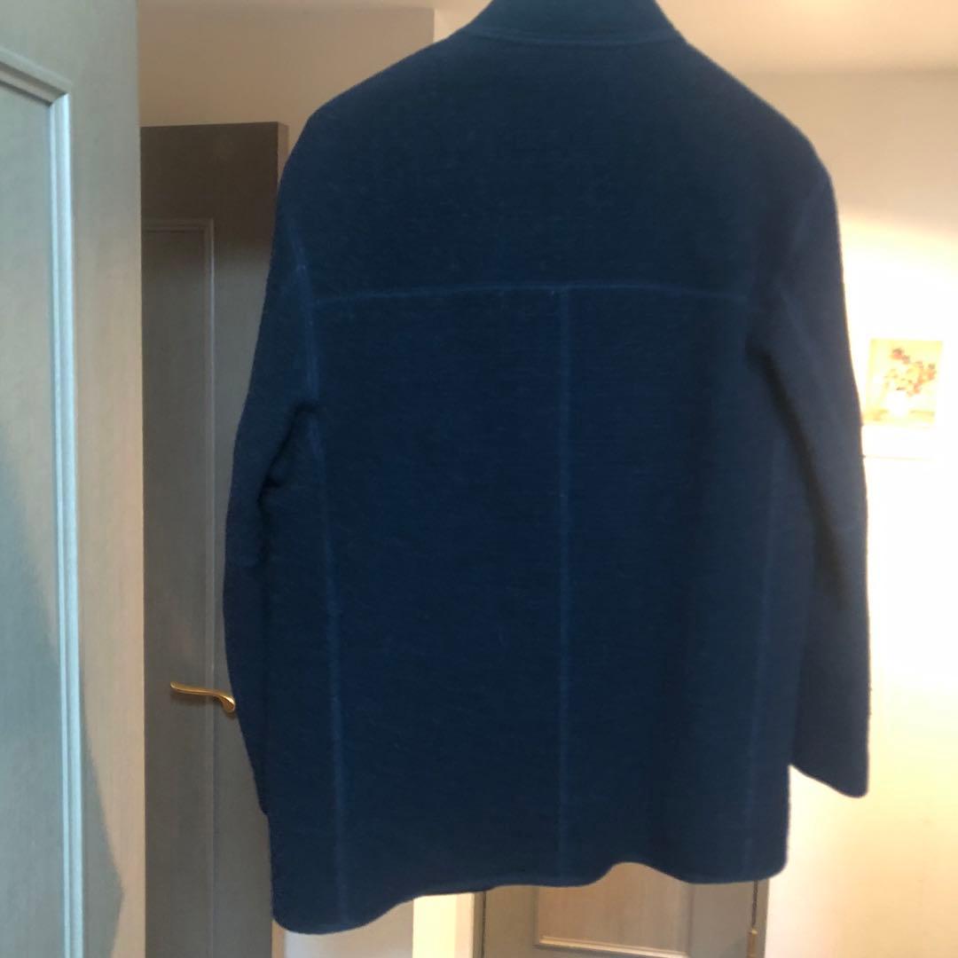 【限定値下希少サイズS美品】Papas高級ウールマオカラージャケット紺系