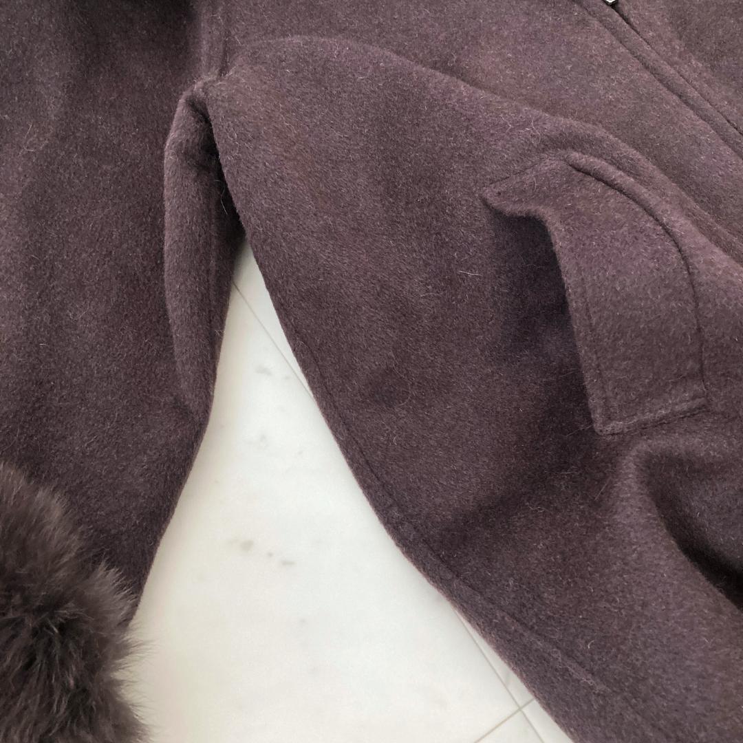 美品　グレースコンチネンタル　フォックスファーポンチョ　ブラウン