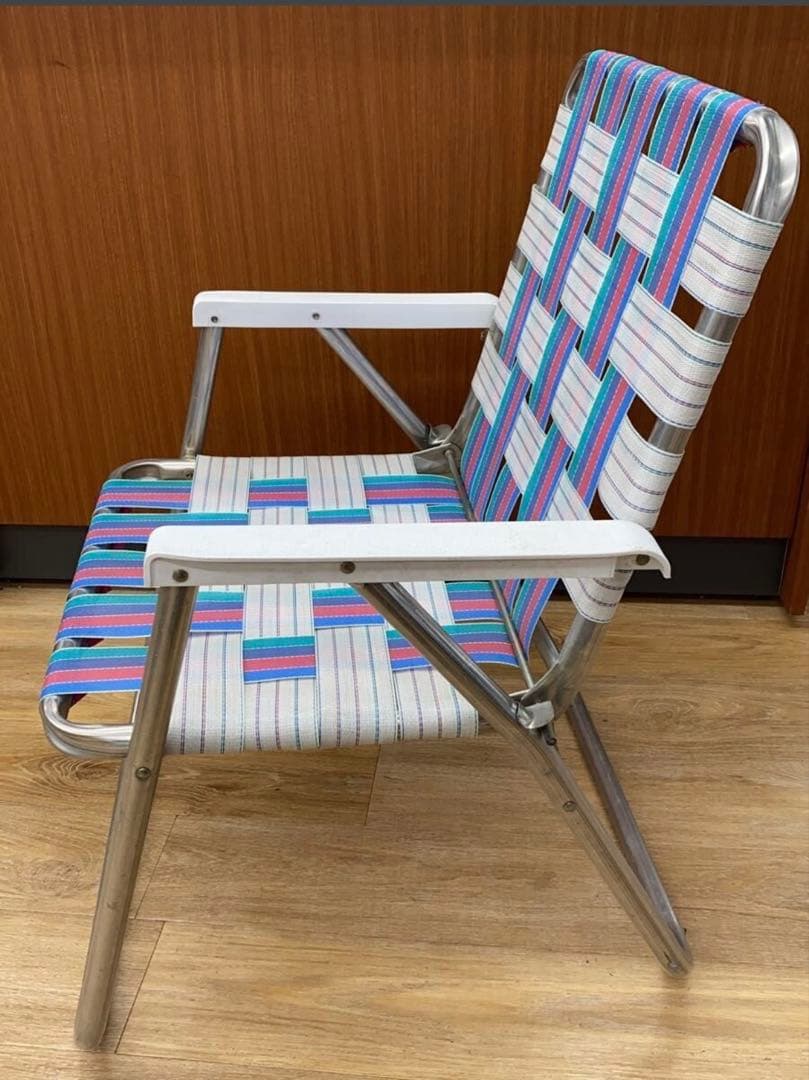 ローンチェア　ストライプデザイン アウトドアチェア 折りたたみ