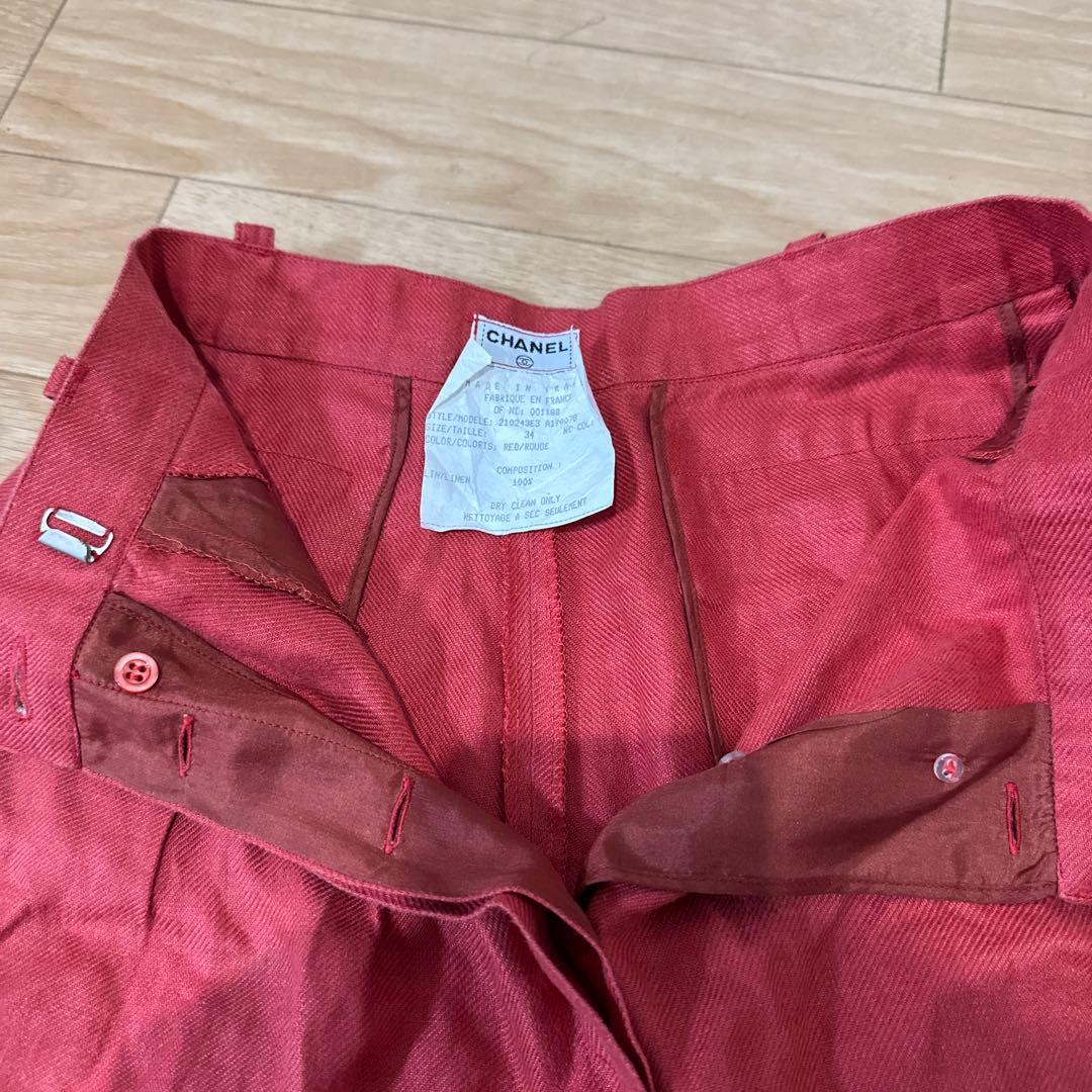 CHANEL ヴィンテージ リネン100% ショートパンツ