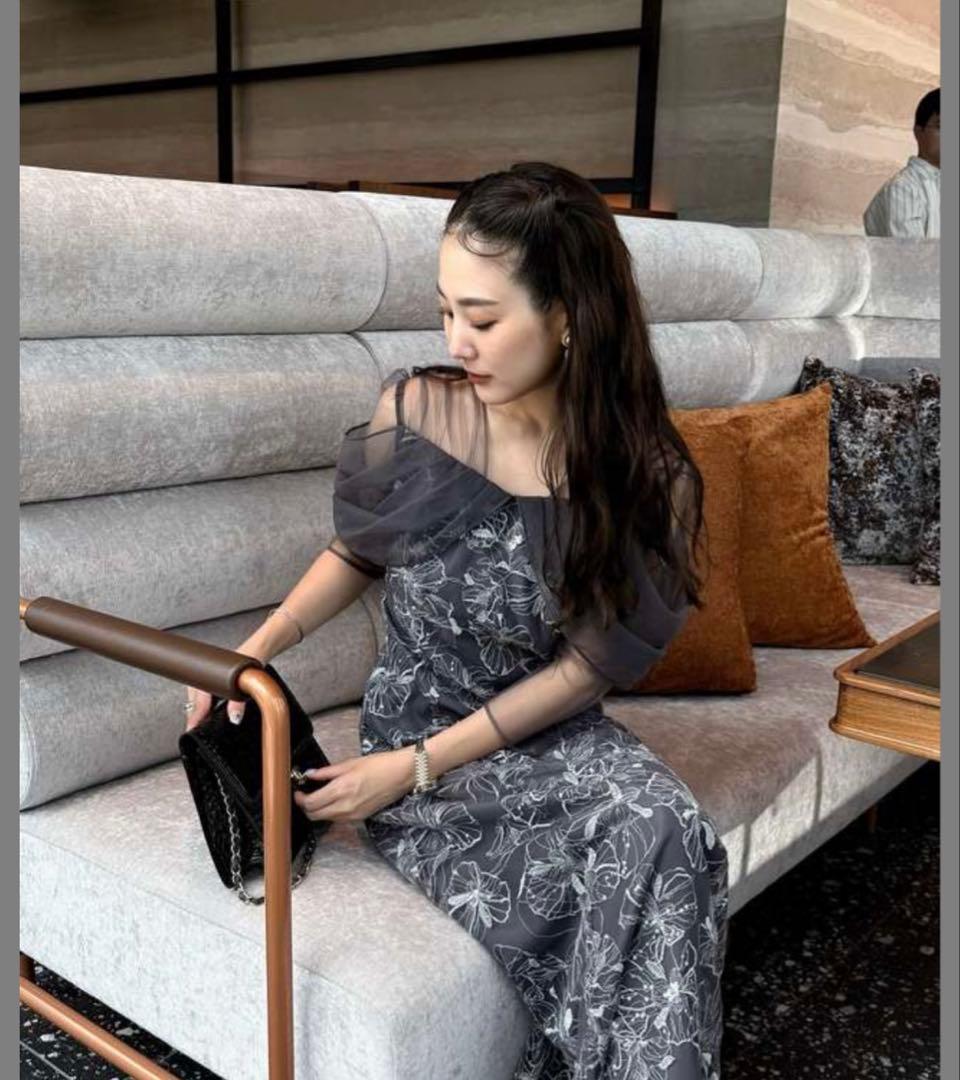 ANDRESDオケージョンドレスtulledrape spangledress