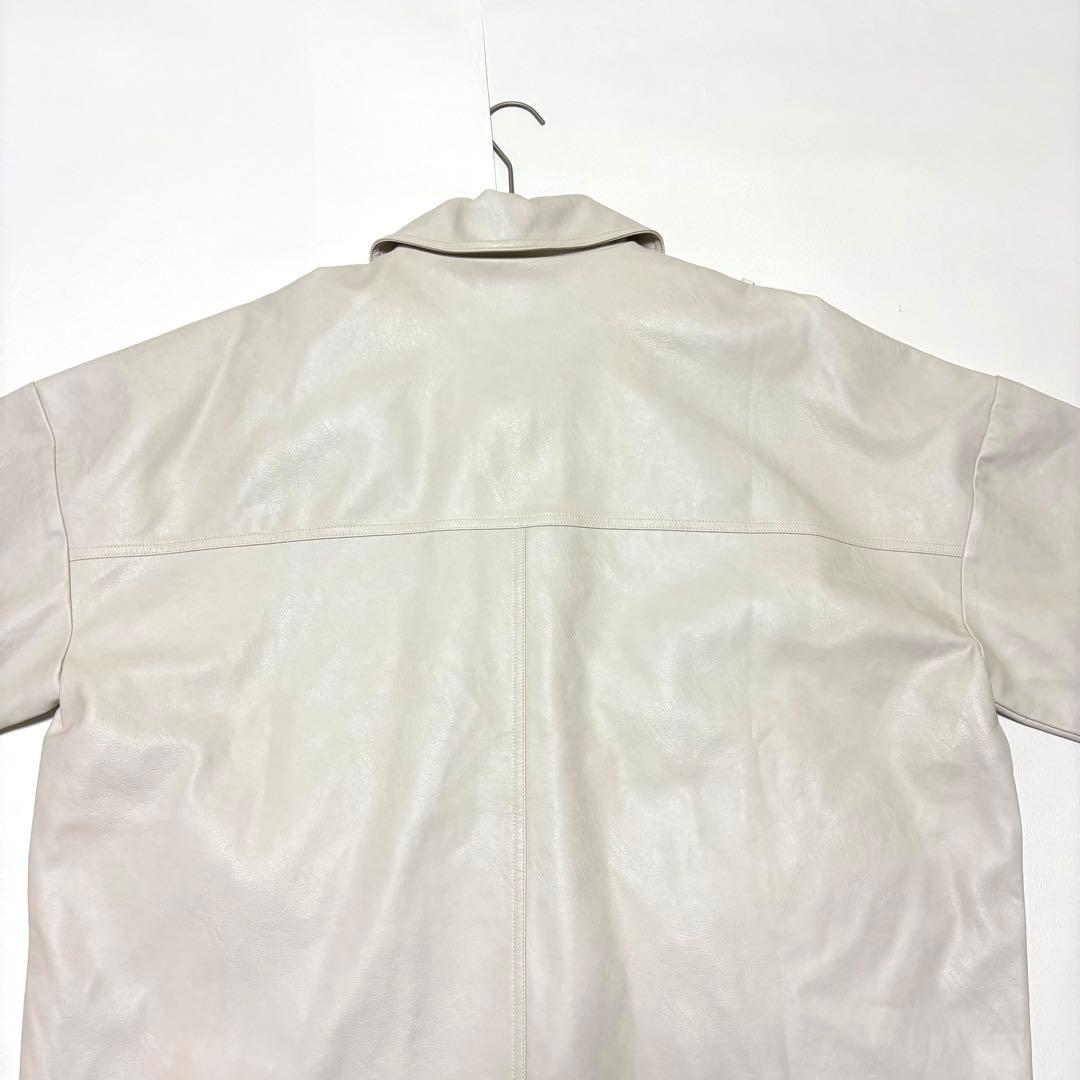 タグ付✨merry jenny リボン フェイクレザー ジャケット ホワイト F