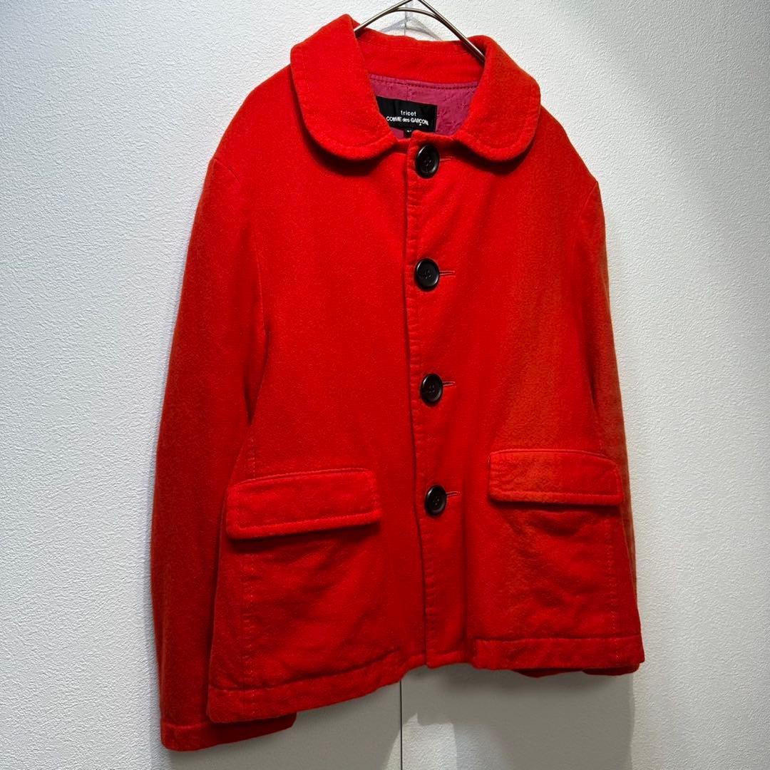 希少 16年製 トリココムデギャルソン 上質 ウール 丸襟 デザイン ジャケット