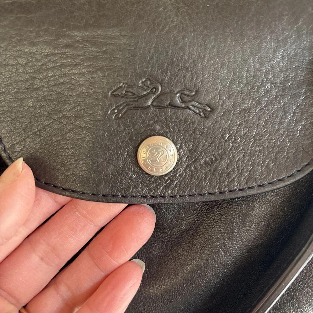 Longchampロンシャン　レザー　ショルダーバック　ブラック