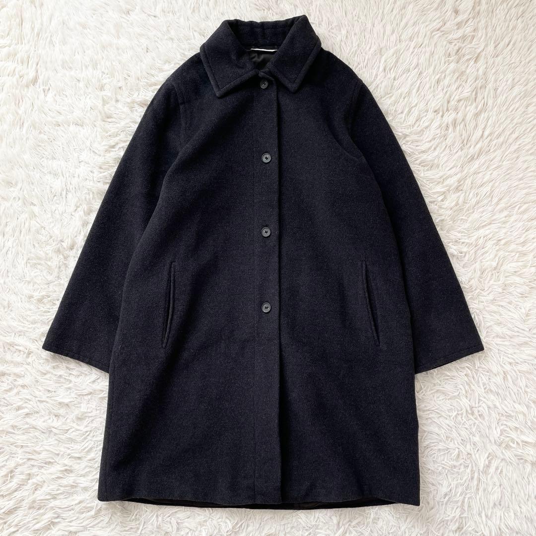 美品 伊製 Lサイズ Max Mara 銀タグ ステンカラーコート 大きいサイズ