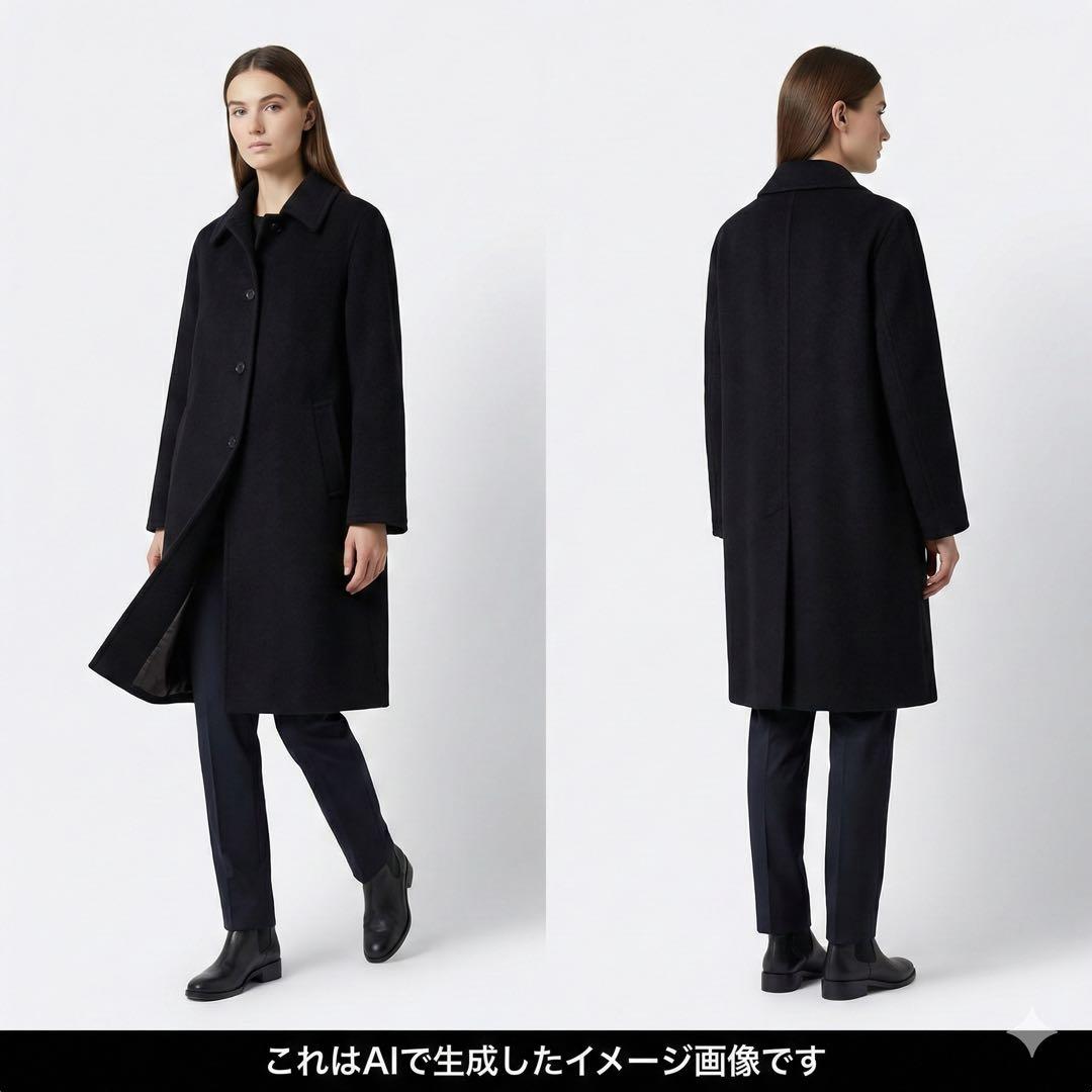美品 伊製 Lサイズ Max Mara 銀タグ ステンカラーコート 大きいサイズ