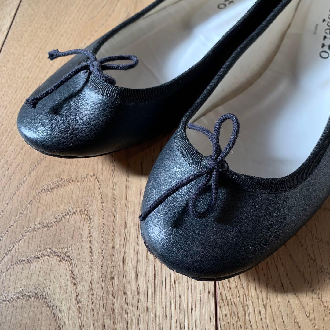 レペット バレエシューズ 39 本革 フラット リボン 黒　BLACK ブラック