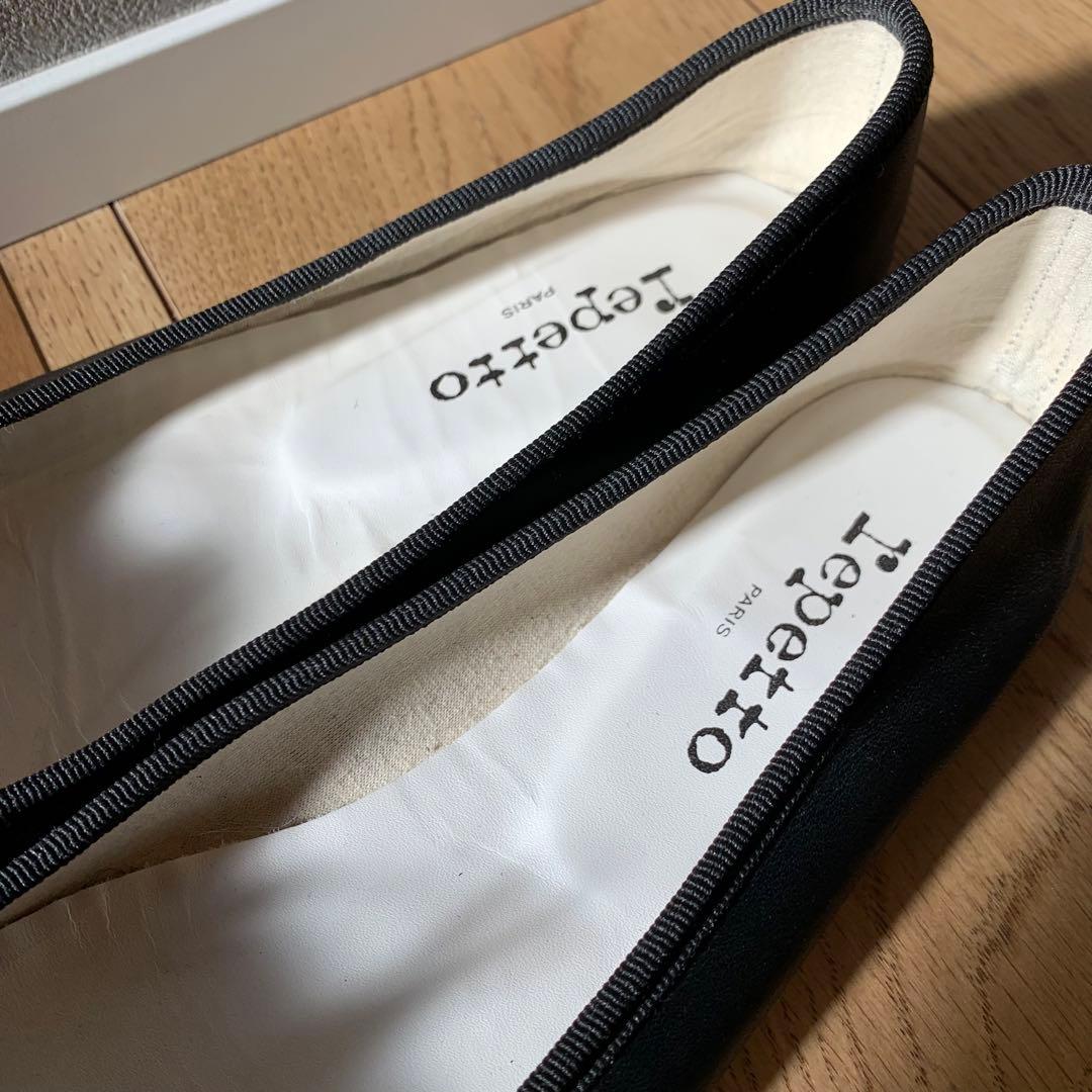 レペット バレエシューズ 39 本革 フラット リボン 黒　BLACK ブラック