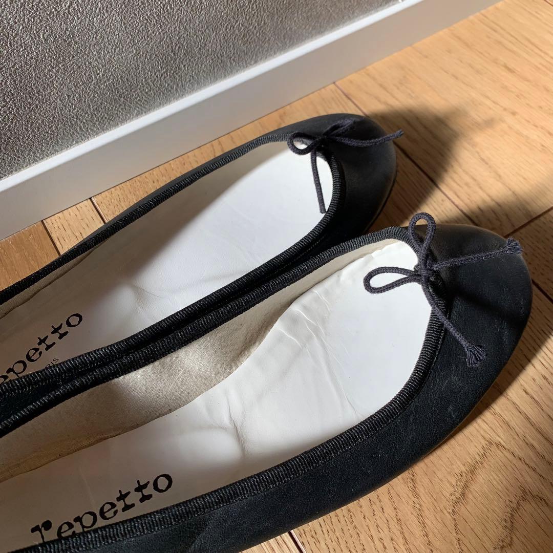 レペット バレエシューズ 39 本革 フラット リボン 黒　BLACK ブラック