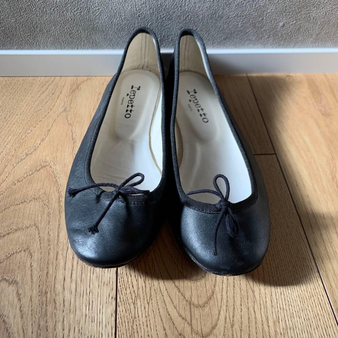 レペット バレエシューズ 39 本革 フラット リボン 黒　BLACK ブラック