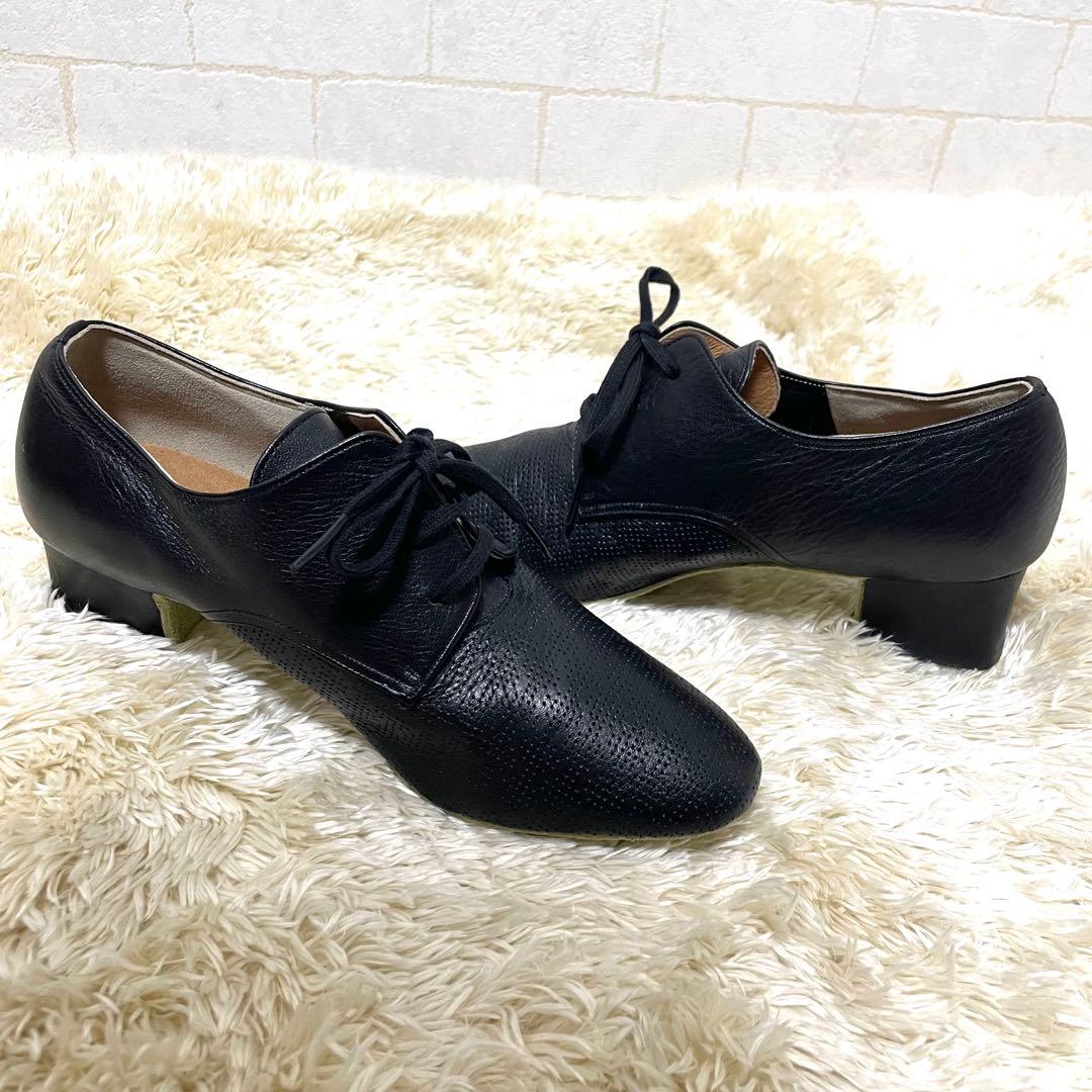 パッション　ティーチャーズシューズ　レザー 23.5cm 黒　社交ダンスシューズ