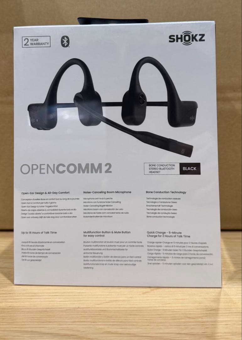 新品未開封　SHOKZ OPENCOMM2 ブラック　Bluetooth対応