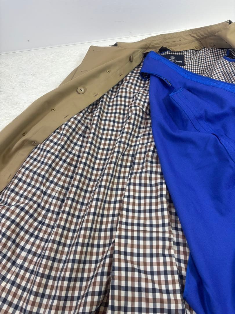 アクアスキュータム　トレンチコート ダブルブレスト　ベージュ　ライナー付き