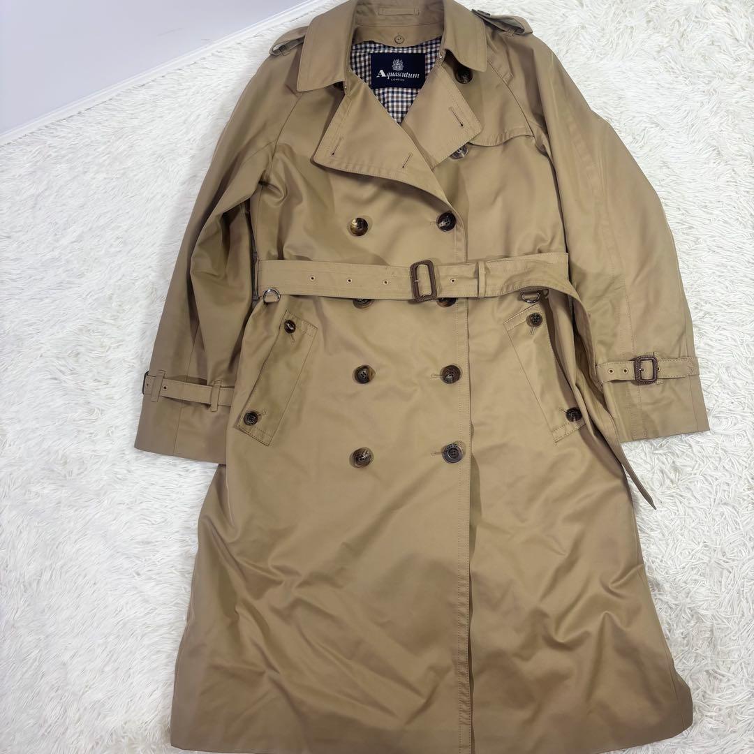 アクアスキュータム　トレンチコート ダブルブレスト　ベージュ　ライナー付き