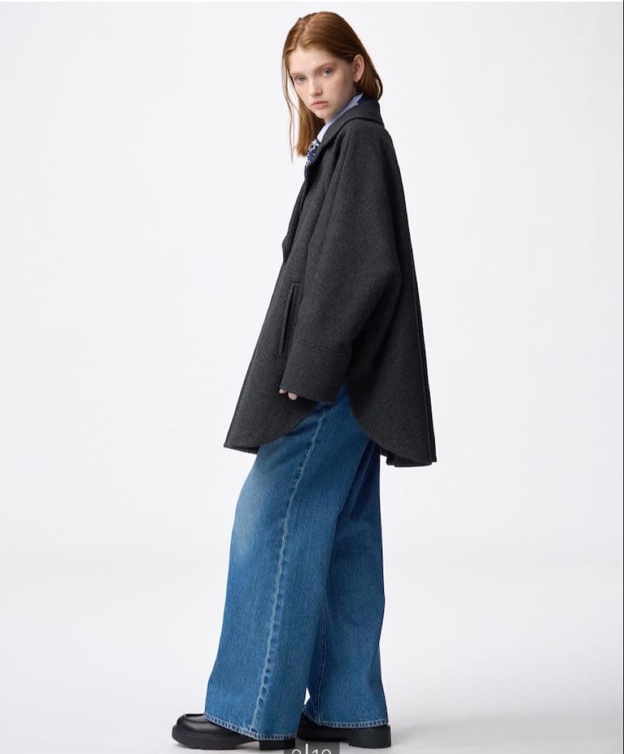 コージーメルトンケープコートZ+E 3XLサイズ ダークグレー