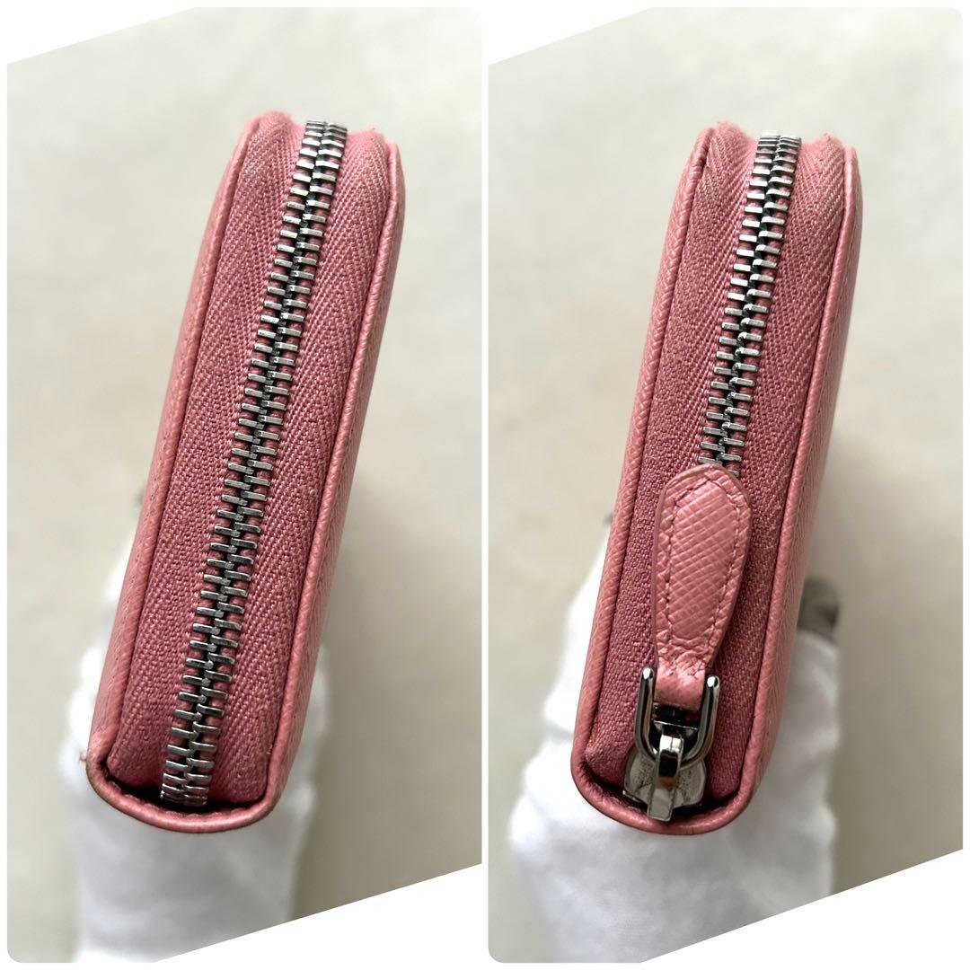 PRADA プラダ 長財布 ラウンドファスナー ピンク