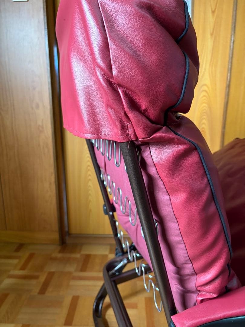 イタリア製 DXリラックス リクライニングチェア 本革調 オットマン付