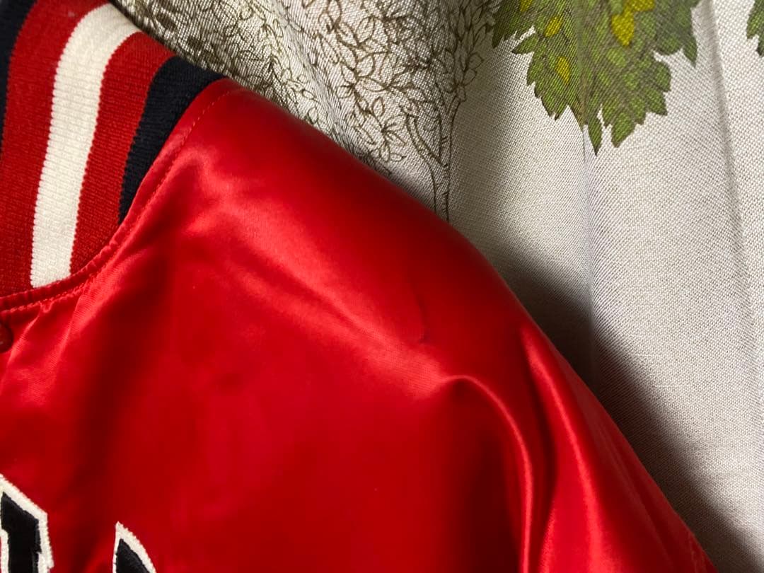 名作　スターター　ブルズ　スタジャン レッド 超希少XL！！