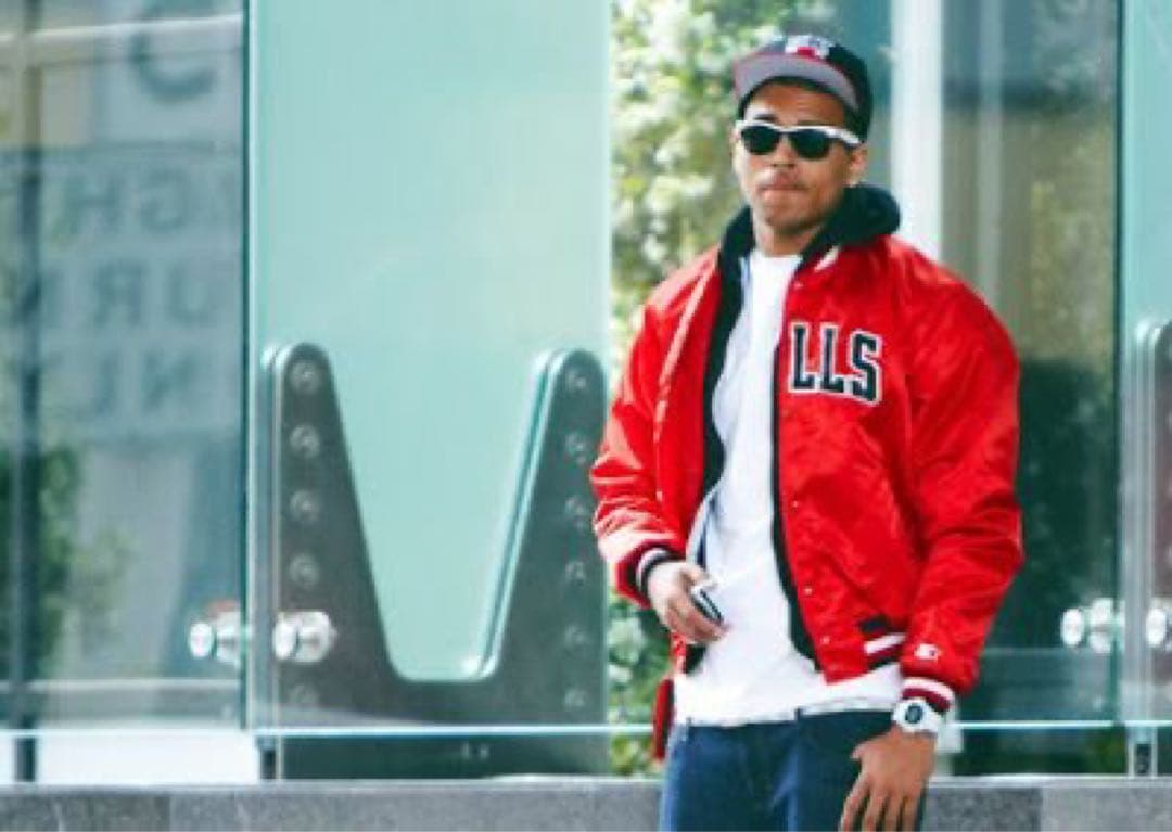 名作　スターター　ブルズ　スタジャン レッド 超希少XL！！