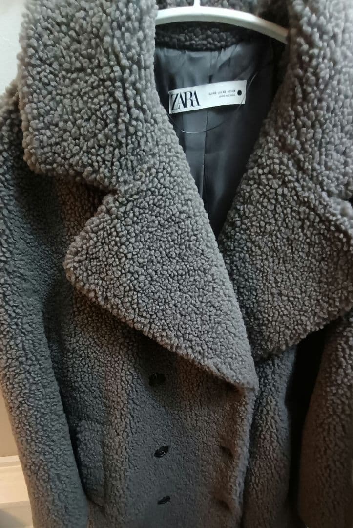 ZARA ボアコート グレー